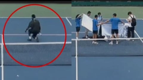 網球(影)/這就是台灣精神!勝負擺一邊 許育修見對手倒地「抓冰毛巾飛奔」暖翻球迷