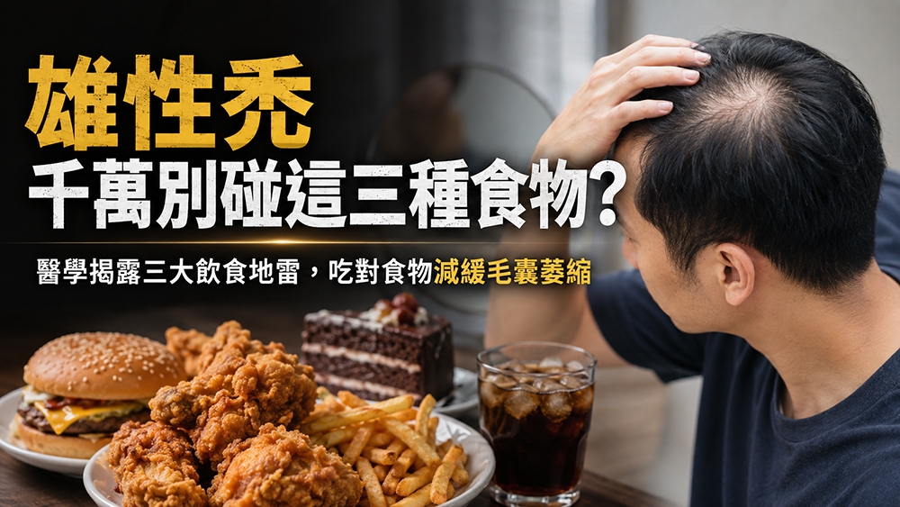 雄性禿和飲食有關嗎?認識3類飲食習慣與頭皮、髮絲健康的關聯