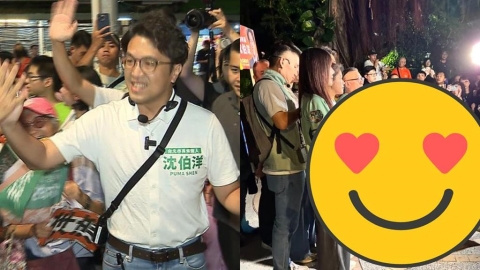 沈伯洋夜市拜票「正妹記者裸腿跪地」太霸氣暴紅!身真遭挖「竟是民視主播」網:超敬業