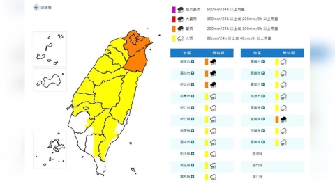 雨彈從北炸到南!19縣市豪、大雨特報 一路下到明天