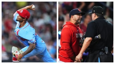 MLB(影)/主審裁判要求紅雀菜鳥投手帽子戴正引發爭議!隔天鄭重道歉並祝他順利