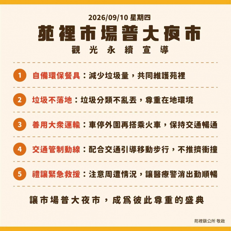 （圖／取自「苗栗縣苑裡鎮公所」臉書）