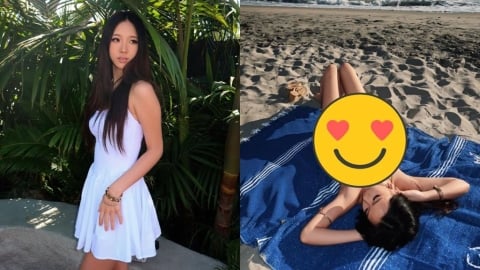 20歲Elly只穿比基尼!仰躺沙灘「解放火辣三角」小S不忍了:不用先問媽媽嗎