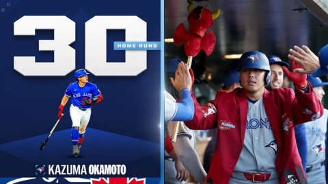 MLB(影)/史上第5位「單季30轟」日製重砲!岡本和真炸裂追平大谷翔平產量