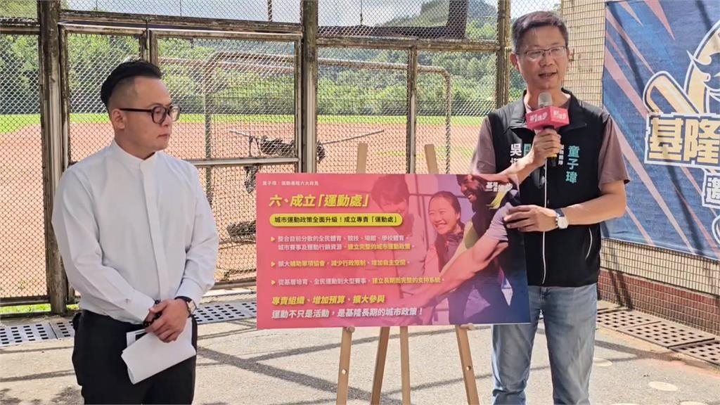 童子瑋喊「運動基隆 健康城市」 推動「一區一風雨球場」
