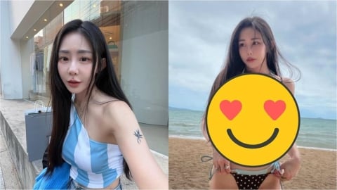 才剛到美國開球!梓梓現身泰國「解放極品身材」 網喊:眼睛不知看哪
