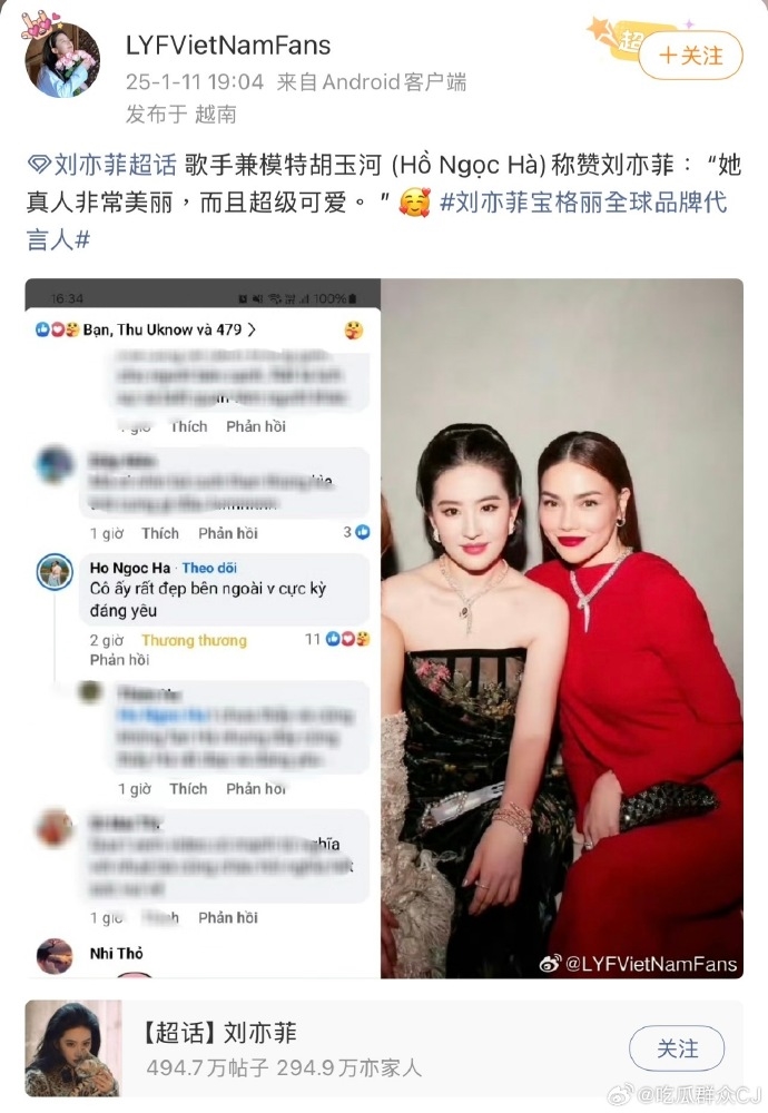 劉亦菲被罵到刪文!合照「切掉越南女星」只留CEO 本尊大方回應:我會再努力