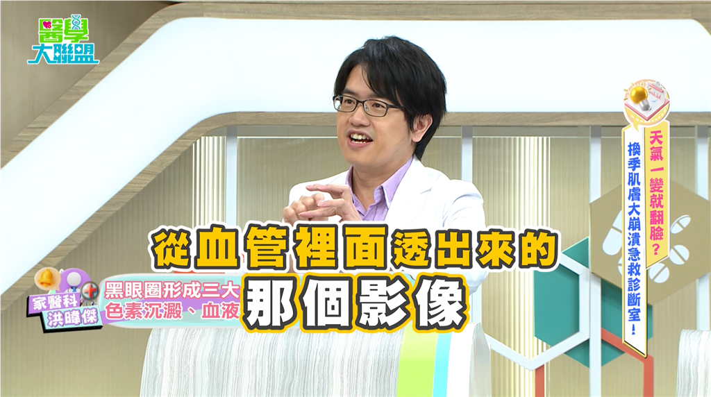 秀秀子《醫學大聯盟》黑眼圈成因大解密! 專家曝四大類型:妳是哪一種!