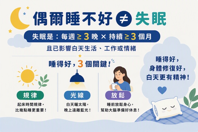 一兩晚睡不好就是失眠?醫揭「3個條件」才符合臨床診斷
