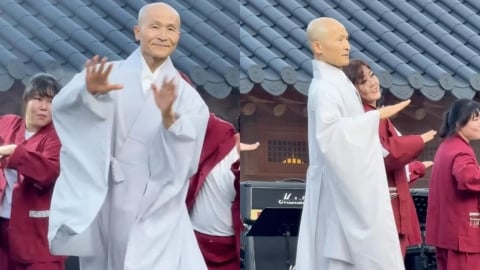 62歲法師突跳「震胸舞」火紅!僧袍一甩狂吸37萬讚 網嚇傻:以為是AI