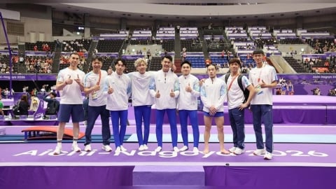 亞運/台灣連2屆奪牌!壽星唐嘉鴻單槓完美落地率體操男團奪銅牌