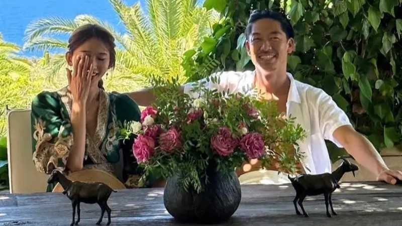 日本天團放浪兄弟成員AKIRA與「台灣第一名模」林志玲是郎才女貌的一對。(圖/翻攝自林志玲臉書)
