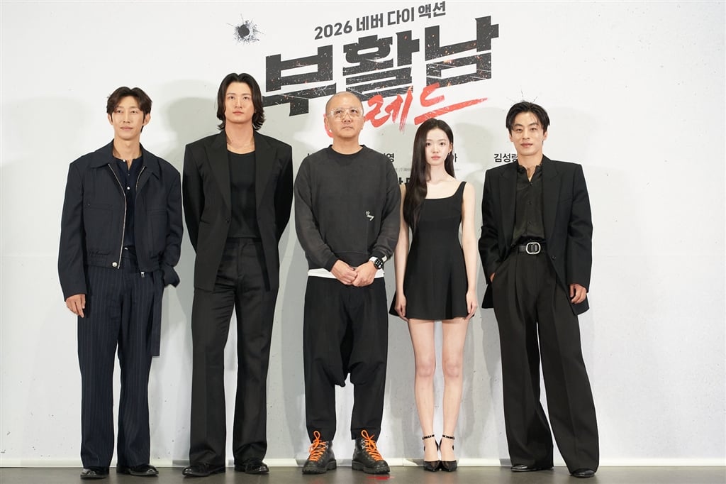 姜其永、申承浩、導演白宗烈、金是兒、具教煥現身《復活男》媒體試映記者會／照片：采昌國際多媒體提供