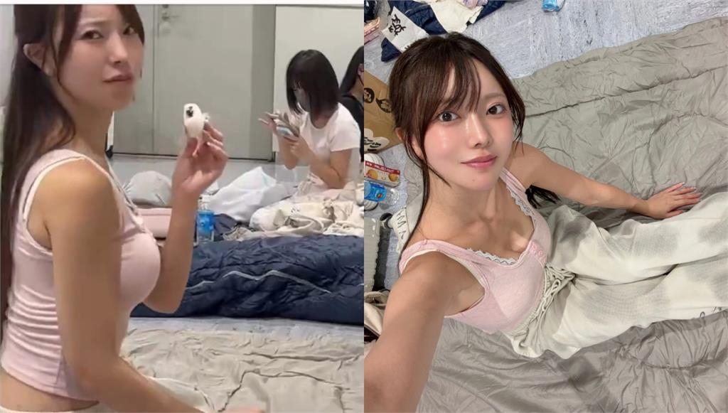 被颱風困在機場!女偶像當場躺平「只穿清涼背心」激辣新聞畫面網急:這能播?