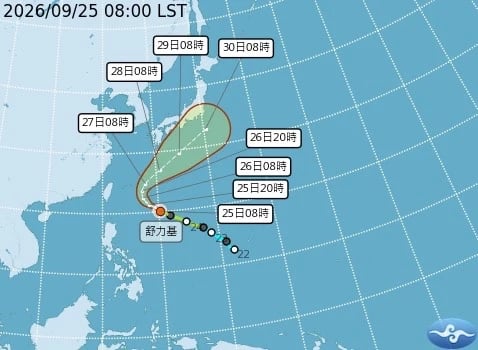 颱風舒力基確定轉向日本。(氣象署提供)