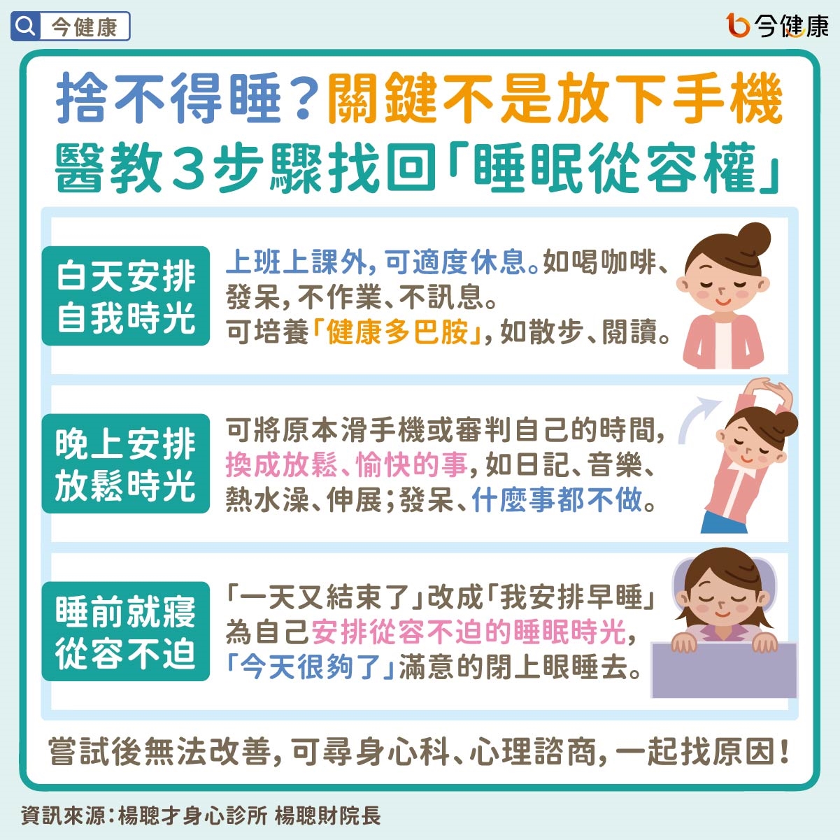 捨不得睡?關鍵不是放下手機 醫教3步驟找回「睡眠從容權」