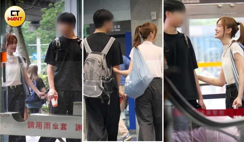 芮妮一下拉著男友的背包肩帶、一下挽住男方,幸福笑容全寫在臉上。(圖/本刊攝影組)