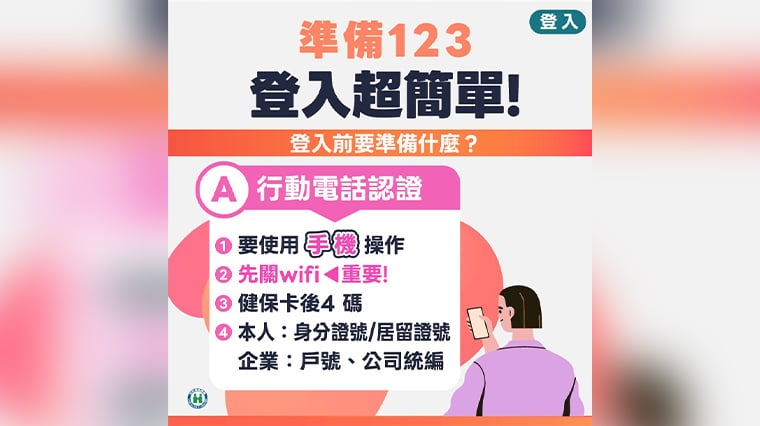 ▲手機認證步驟一。(圖/健保署提供)