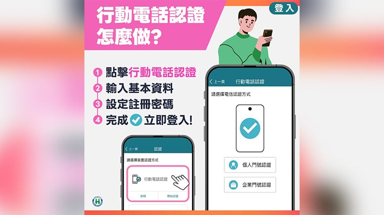 ▲手機認證步驟二。(圖/健保署提供)