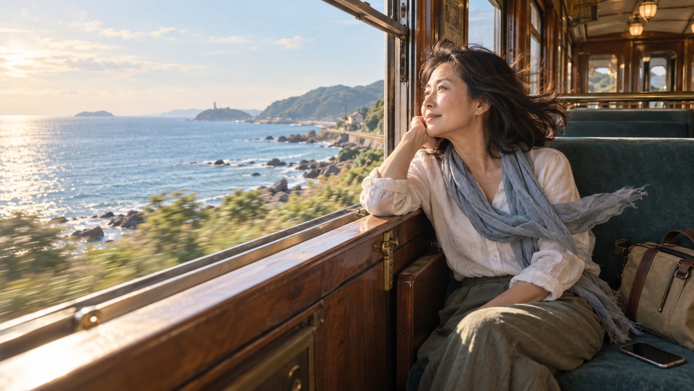 圖說:搭上緩緩前行的復古慢火車、沿途欣賞山海景色,也能為旅程安排一段暫時離開螢幕的時間。