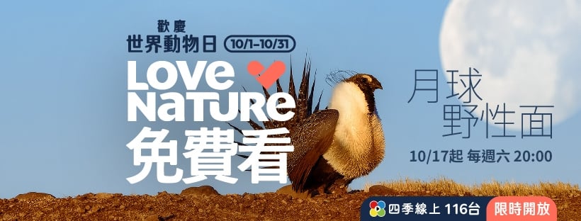響應世界動物日 四季線上 X Love Nature 高畫質自然生態節目免費看