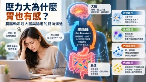 一到週一就焦慮、壓力大就胃痛?從「心理益生菌」看懂腸腦軸的情緒秘密