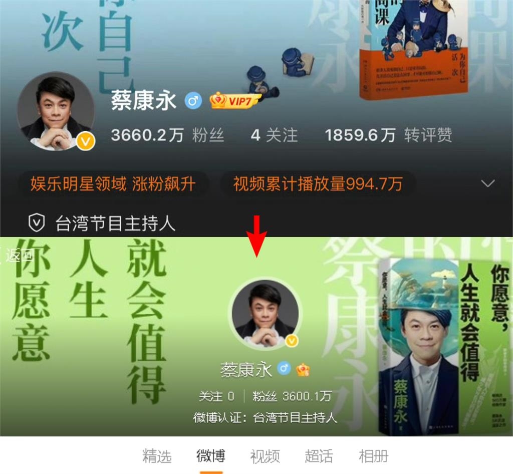 蔡康永現身沈伯洋活動遭中國抵制!微博背景「藍→綠」小粉紅崩潰:不裝了