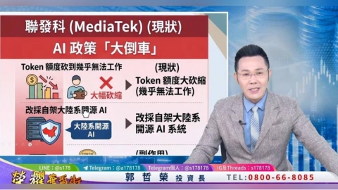 聯發科遭爆大砍AI額度 郭哲榮怒批「高層亂搞事情」揚言股票全出清