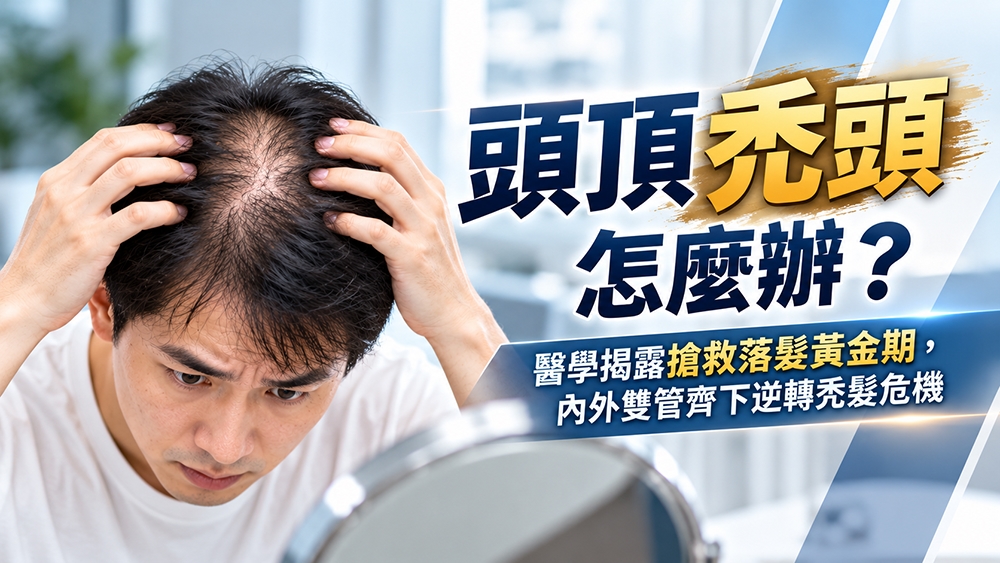 頭頂禿頭怎麼辦?醫師解析常見落髮原因、就醫評估與日常照護重點