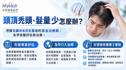 頭頂禿頭怎麼辦?醫師解析常見落髮原因、就醫評估與日常照護重點