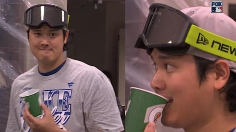MLB(影)/晉級卻冷靜慶功?大谷咬紙杯曬淡定表情包 轉戰道奇「季後賽沒輸過」