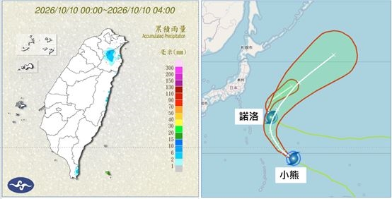 國慶雙颱最新動向!諾洛、小熊路徑大迴轉 是否影響台灣一次看