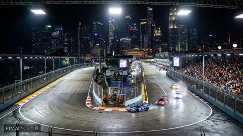 F1新加坡大獎賽衝刺排位賽 Verstappen險勝Russell奪竿位