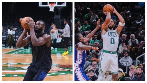 NBA(影)/當「杰倫遇上塔圖姆」!前冠軍拍檔拆夥後再碰面相敬如「冰」