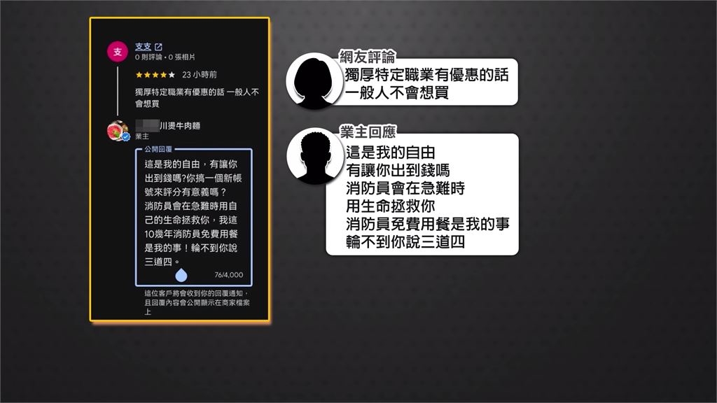 網友留負評批「獨厚消防」 牛肉麵業者受訪曝感人原因