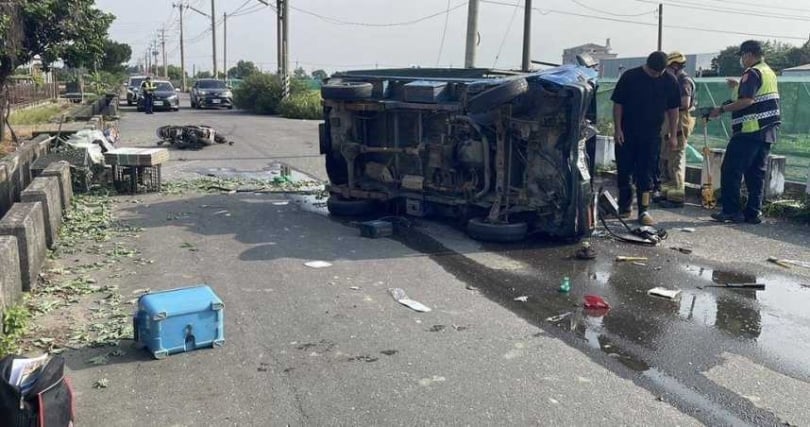 上月中雲林崙背一名無照又失聯的移工,開車撞死一名正載著雙胞胎上課的母親。(圖/臉書翻攝)