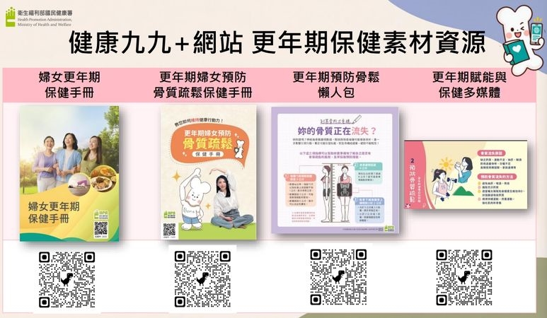 ▲國健署提供女性更年期相關衛教資源。(圖/國健署提供)