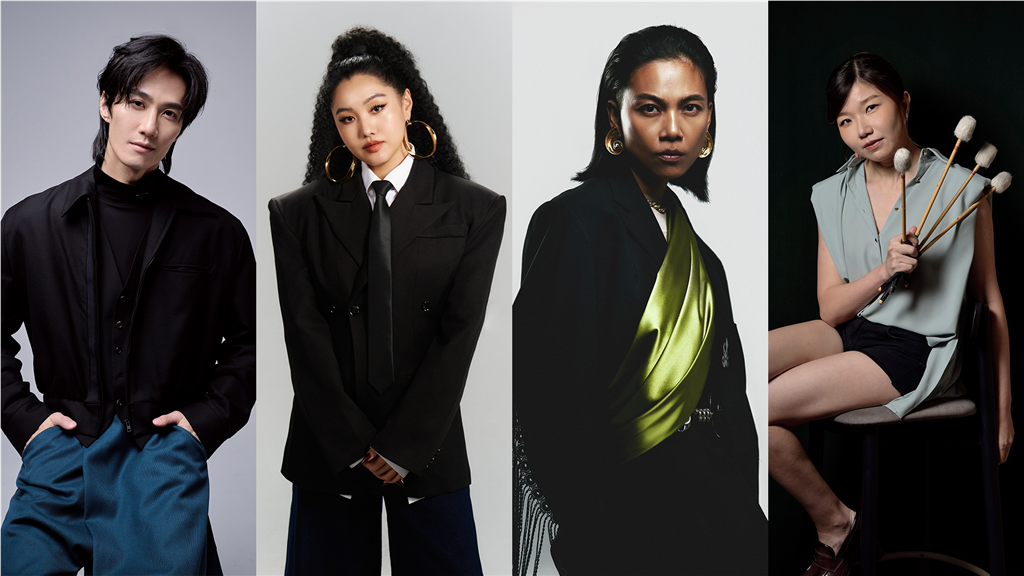李英宏（左起）、鄭雙雙、戴曉君、蘇郁涵擔任金音17表演嘉賓（圖／金音創作獎 提供）
