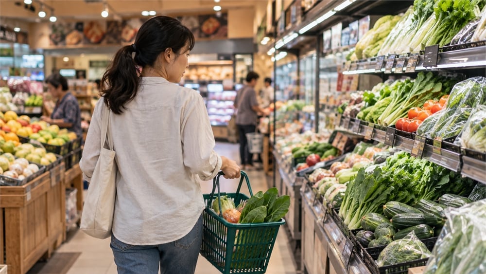 圖說:民眾可利用每週採買的機會多走動,並依實際餐食需求挑選食材。