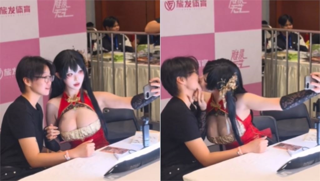 百萬女Coser「激情狂吻女粉絲」影片瘋傳!破5000萬觀看 網直呼:我也要