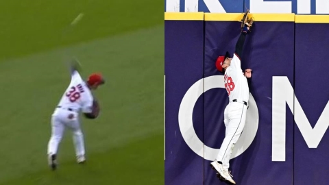 MLB(影)/這兩球都太扯!「金手套」史蒂芬關雷射肩、爬牆神接殺 對手主帥看傻眼