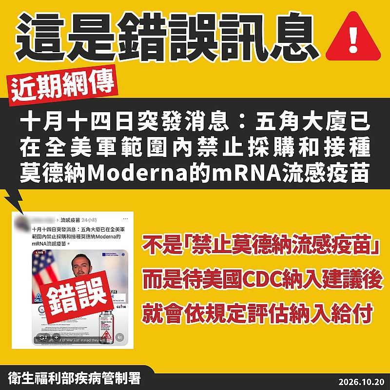 ▲針對網傳訊息,疾管署澄清。(圖/疾管署提供)