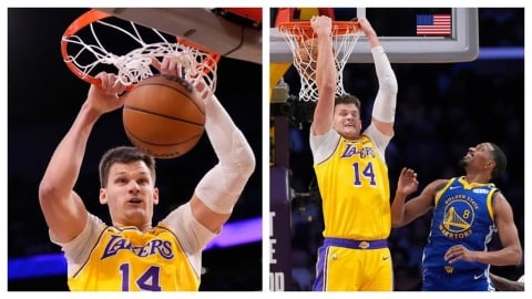 NBA(影)/吃餅吃到飽灌籃灌到爽!湖人新中鋒凱斯勒首戰獲傳奇「俠客」肯定