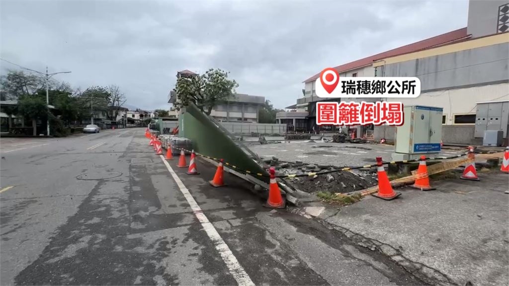 花蓮路樹、圍籬接連倒塌　普悠瑪停駛旅客改搭接駁車