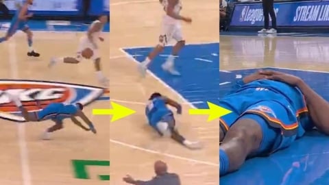 NBA(影)/要改名內馬爾?雷霆明星前鋒中場摔車「滾到籃底下」誇張護身倒法網狂笑