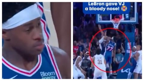 NBA(影)／「詹皇」太粗了吧！搶籃板誤傷21歲隊友當場見血賽後對詹皇說話了