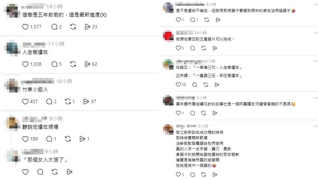 颱風天擺拍?前國民黨鄉鎮代表「拿鋸子鋸倒樹」遭網酸:竹東小鋸人