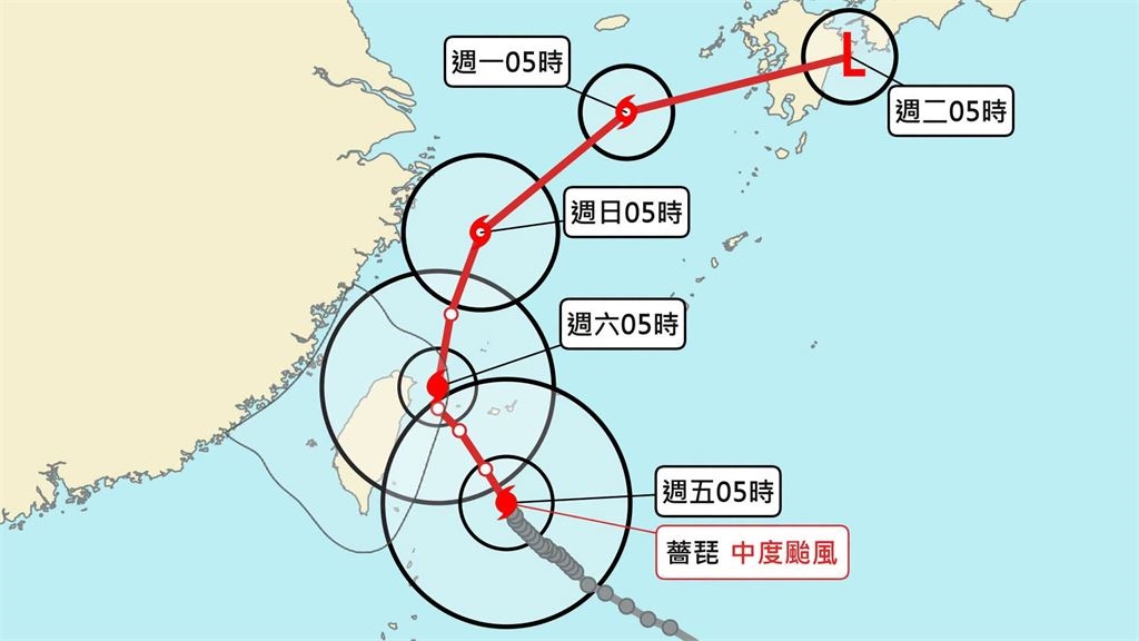 薔琵暴風圈進入花東!「這時間」最接近台灣 專家示警防強風豪雨