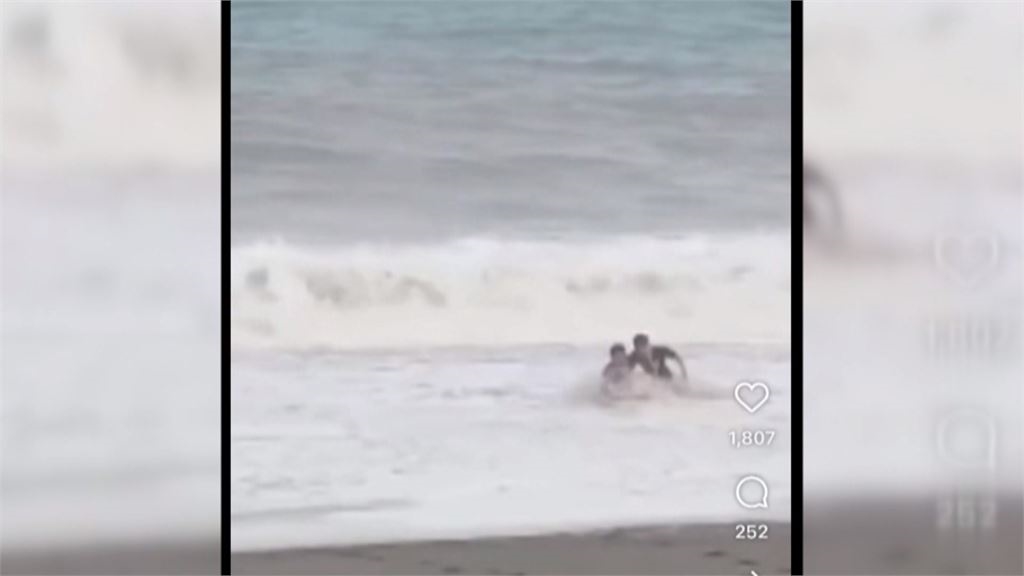 台東「薔」風巨浪!杉原安天宮遭浪襲 台九線多良路段路基掏空