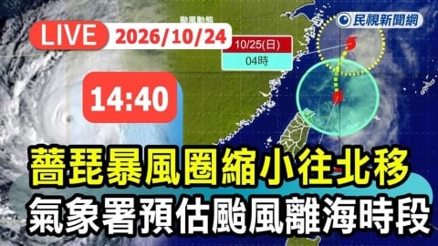 「薔琵」已減弱為輕颱 氣象署14:30解除陸警